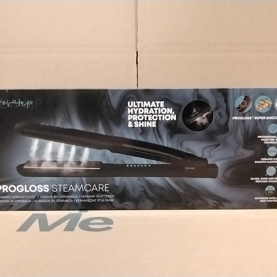 BOXED REVAMP PROGLOSS STEAMCARE CERAMIC STRAIGHTENER ST-1600-GB