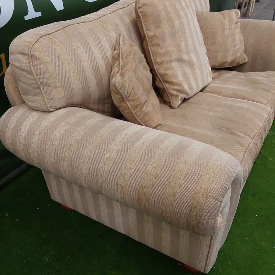 DESIGNER 2-SEATER FABRIC UPHOLSTERED SOFA