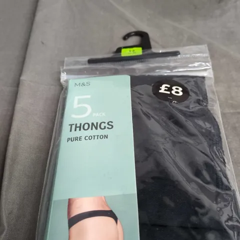 BOX OF APPROXIMATELY 25 ASSORTED CLOTHING ITEMS INCLUDING M & S THONGS , GREY JOGGIN BOTTOMS AND PINK BUTTON THROUGH SHIRT 