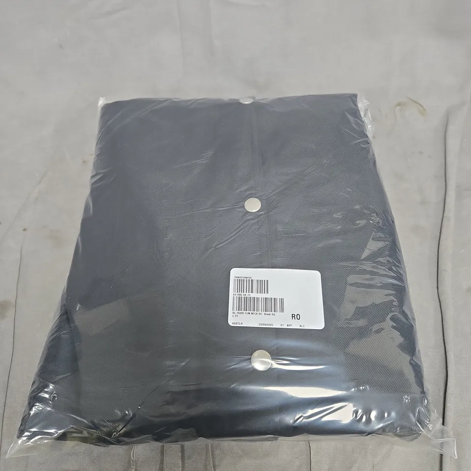 RUTH LANGSFORD HOODED FUNNEL NECK RAIN COAT BLACK SIZE 20