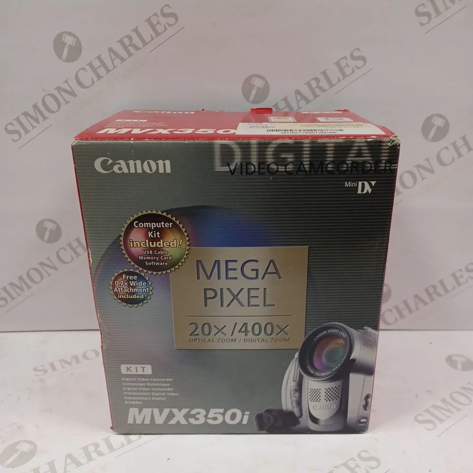 CANON MEGA PIXEL MVX350I VIDEO CAMCORDER 