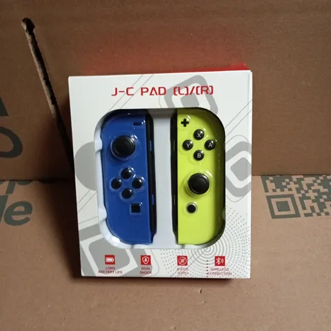 J-C PAD L/R WIRELESS CONTROLLERS – BLUE & NEON YELLOW (BOXED)