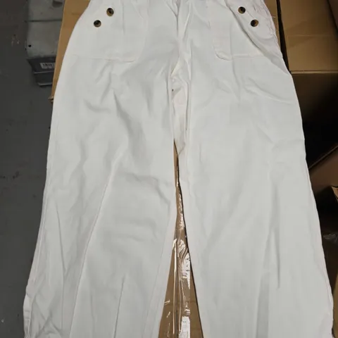 MONSOON ECO DENIM TROUSERS - WHITE - SIZE SMALL