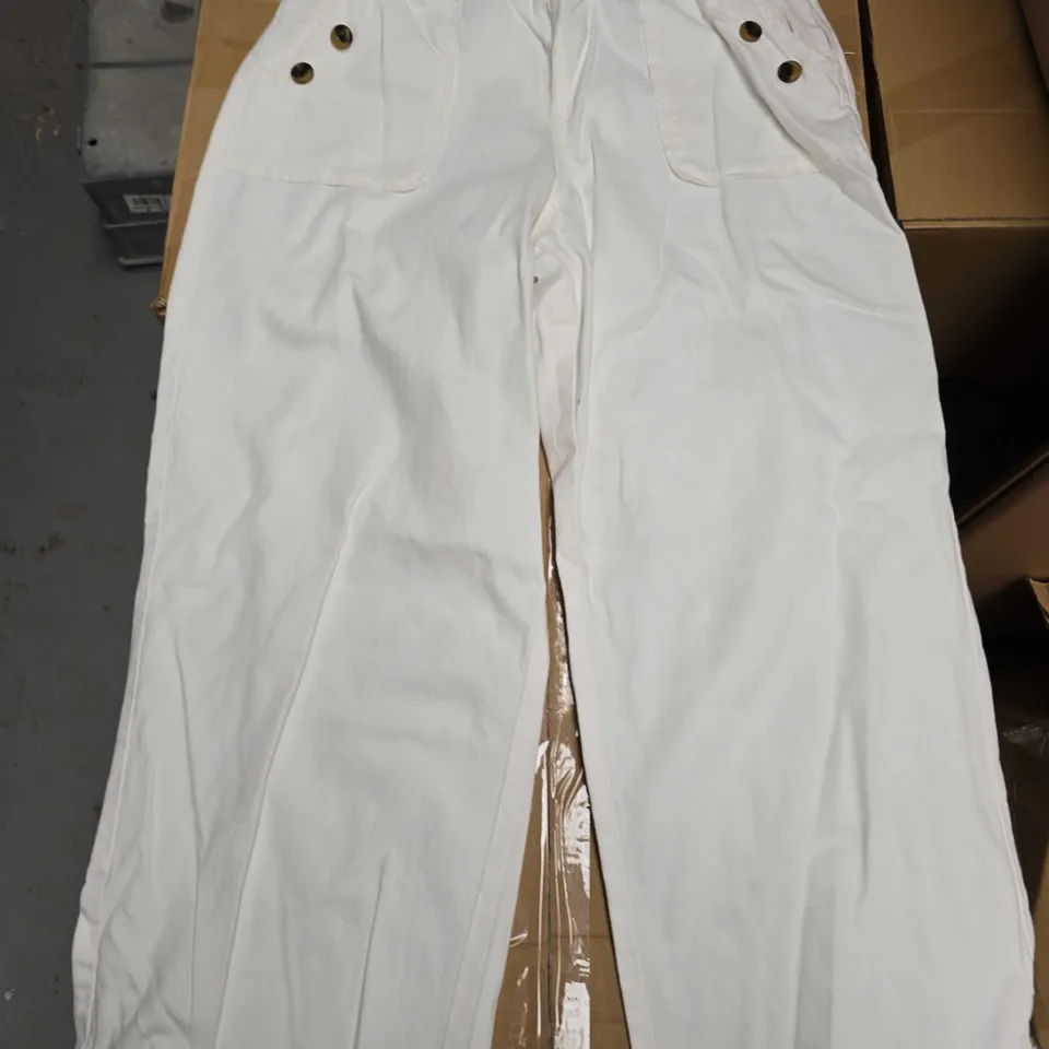 MONSOON ECO DENIM TROUSERS - WHITE - SIZE SMALL
