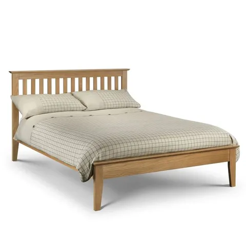 BOXED JULIAN BOWEN SALERNO WOODEN BED, KING SIZE - OAK (2 BOXES)