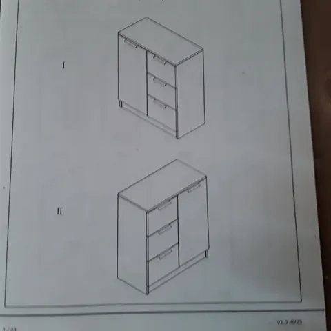 BOXED VIDAXL 1 DOOR 3 DRAWER SIDEBOARD  