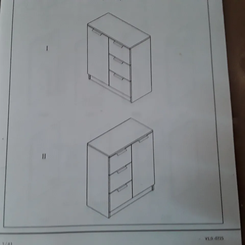 BOXED VIDAXL 1 DOOR 3 DRAWER SIDEBOARD  