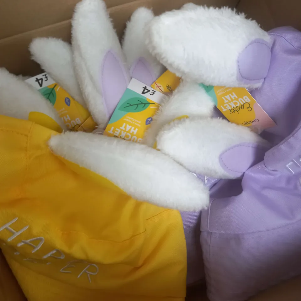 5 X BOXES OF 6 EASTER BUNNY EAR BUCKET HATS 