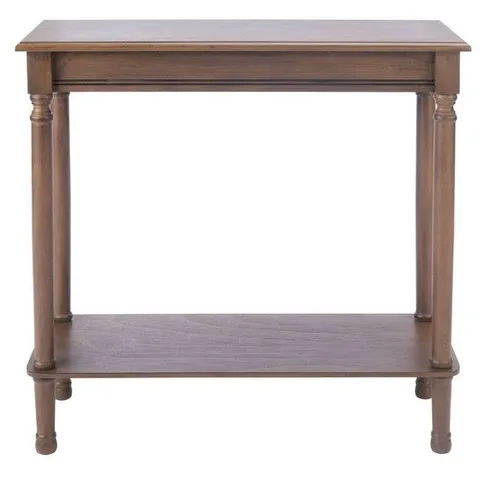 BOXED SAFAVIEH HOME COLLECTION TINSLEY RECTANGULAR BOTTOM SHELF CONSOLE TABLE - BROWN (1 BOX)