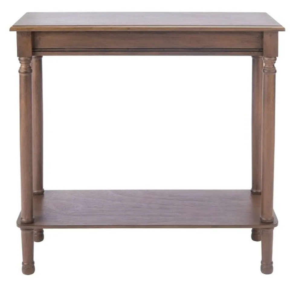 BOXED SAFAVIEH HOME COLLECTION TINSLEY RECTANGULAR BOTTOM SHELF CONSOLE TABLE - BROWN (1 BOX)