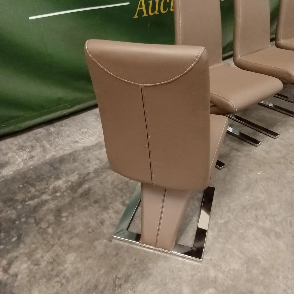 SET OF 6 QUALITY DESIGNER ZIG-ZAG STYLE DINING CHAIRS IN PU FAUX LEATHER