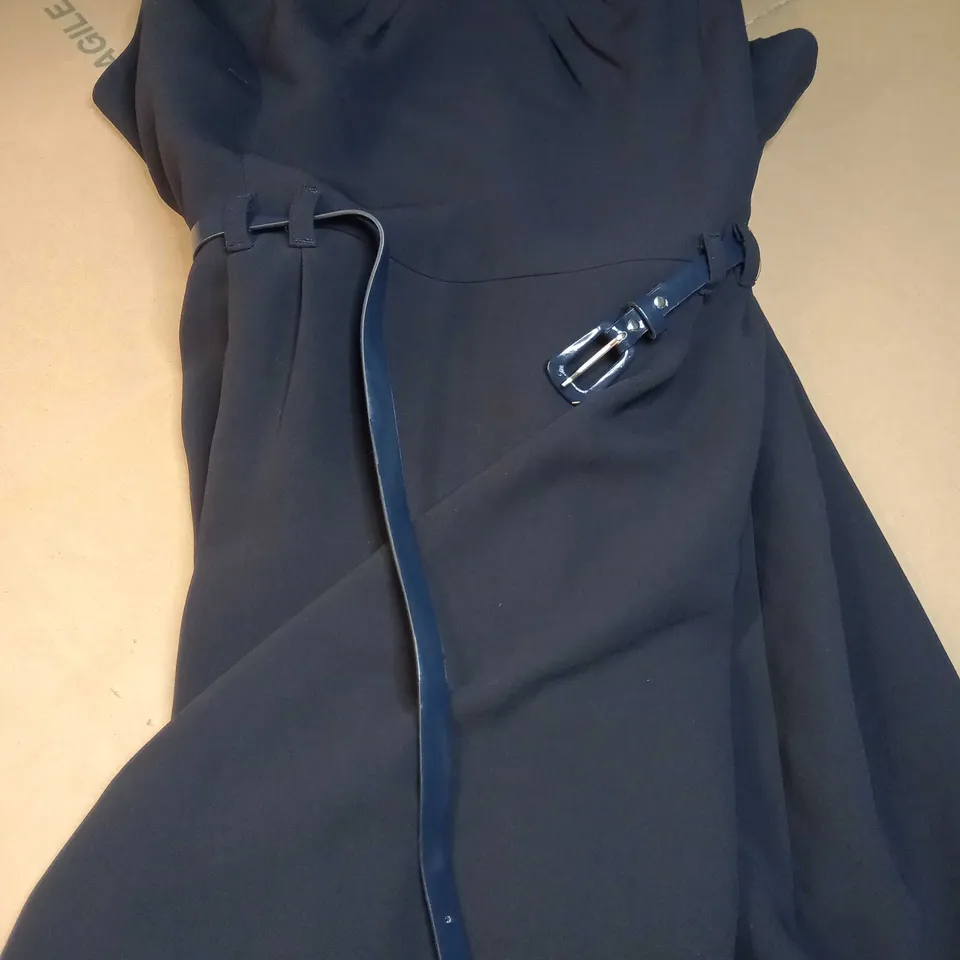 SKOPES DEEP NAVY BELTED MAXI DRESS - SIZE 20R