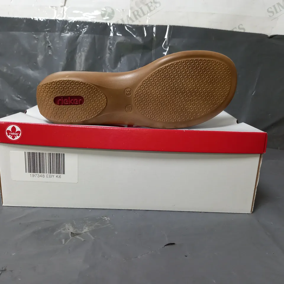 RIEKER ANTI-STRESS SANDALS BLUE FLORAL SIZE 6