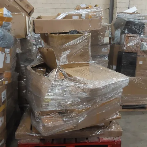 PALLET CONTAINING A LARGE QUANTITY OF ASSORTED ITEMS INCLUDING: LADDER, WHEELS ECT