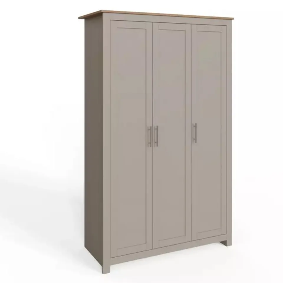 BOXED GFW LANCASTER 3 DOOR WARDROBE - GREY (2 BOXES)