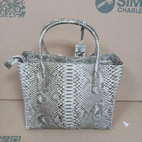LA MAREY SNAKESKIN LEATHER TOTE BAG