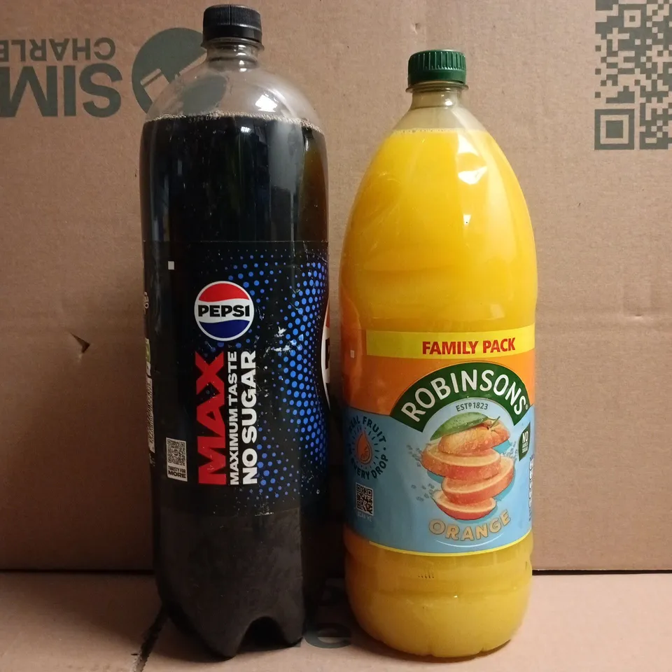 4 ASSORTED FOOD AND DRINK ITEMS TO INCLUDE PEPSI, AND ROBINSONS