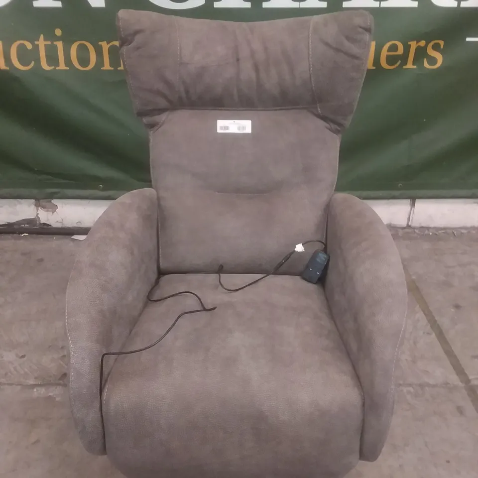 QUALITY ITALIAN DESIGNER GENTLE SWIVEL CHAIR RX POWER GREY LEATHER
