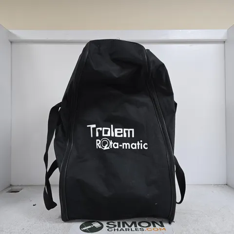 TROLEM ROTAMATIC FOLDING GOLF TROLLEY (LOGO VISIBLE) – BLACK, FOLDED