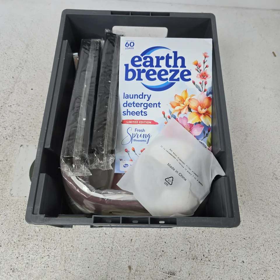 BOX CONTAINING A MIX OF APPROXIMATELY 15 ASSORTED ITEMS INCLUDING tablet case,wallet, coffee equipment etc.