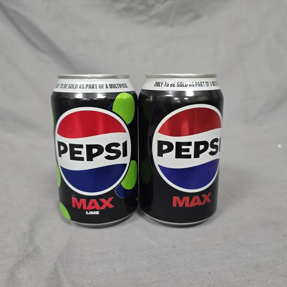 LOT OF 23 330ML CANS OF PEPSI INCLUDES MAX & MAX LIME