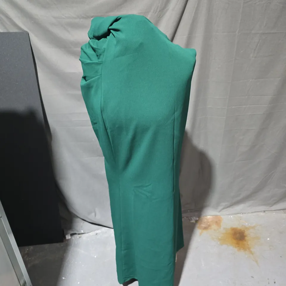  GODDIVA EMERALD GREEN DRAPED EVENING DRESS – WOMEN'S WEAR SIZE 8