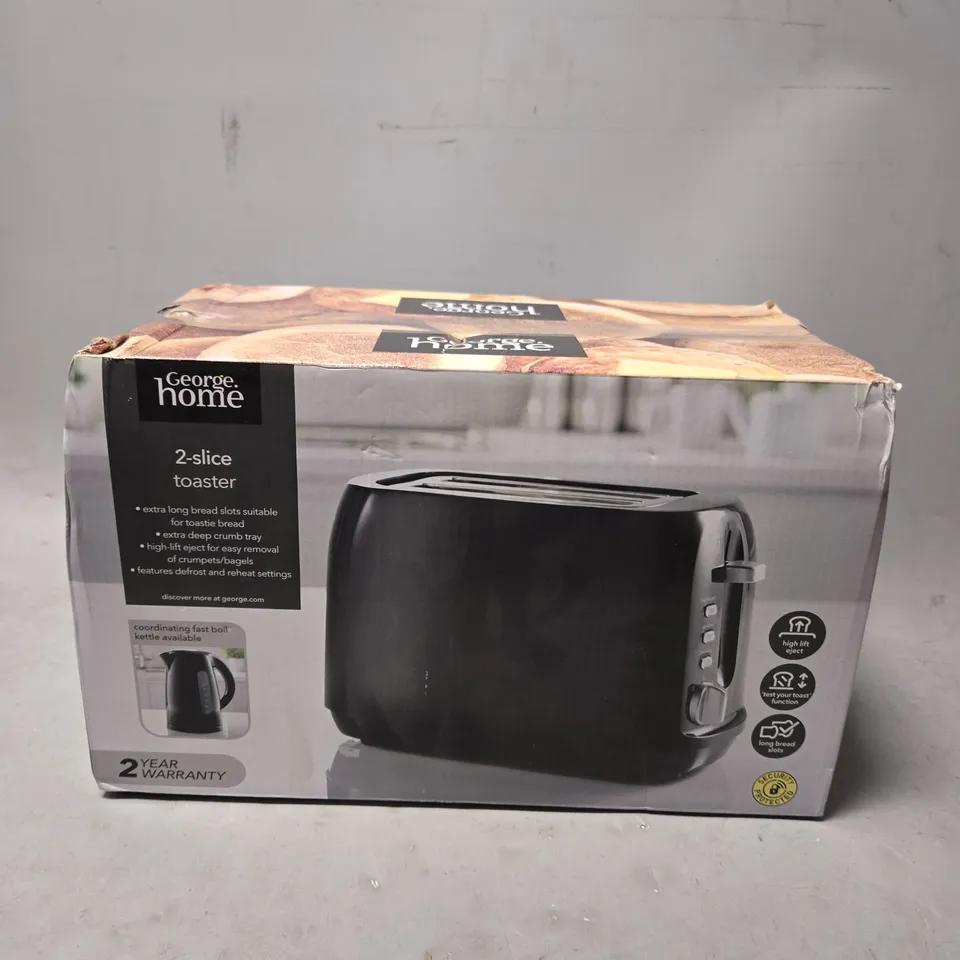 BOXED 2 SLICE TOASTER IN BLACK