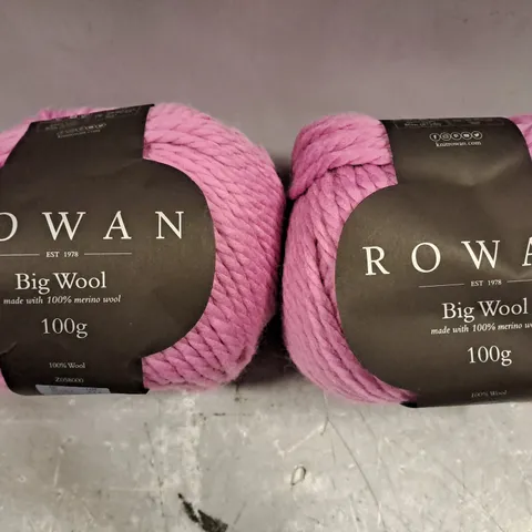 2 X ROWAN BIG WOOL 100G 084 AURORA PINK