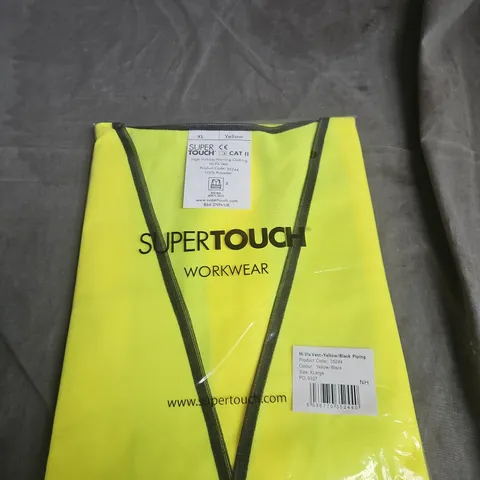 SUPERTOUCH HI-VISIBILITY VEST – NEON YELLOW, XL, WORKWEAR