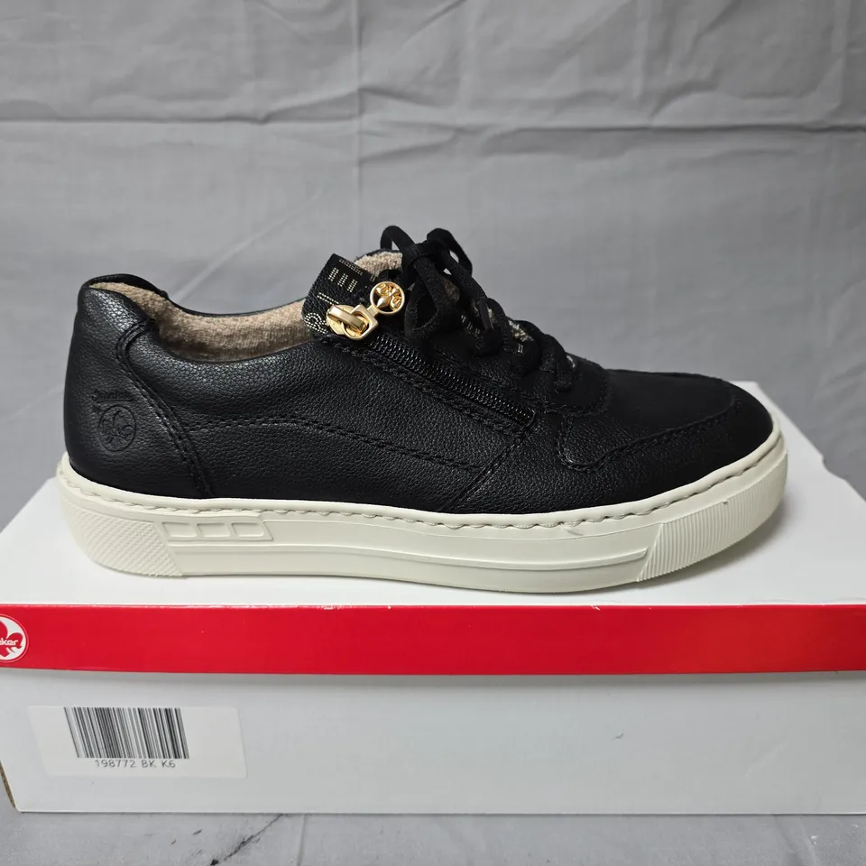 RIEKER ANTISTRESS WOMEN'S BLACK LEATHER SNEAKERS – UK 6.5 (EU 39)
