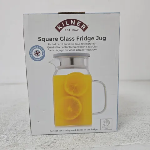 KILNER SQUARE GLASS FRIDGE JUG – BOXED
