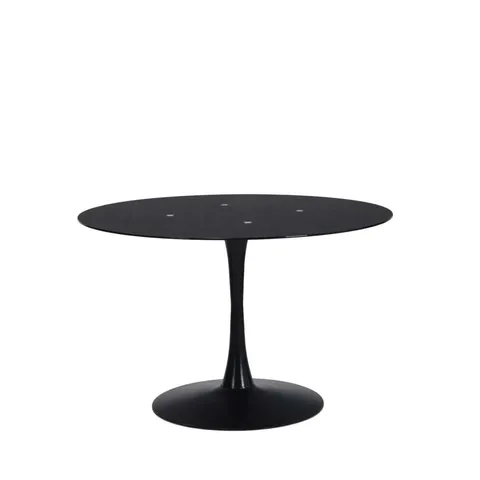 BOXED ADDISON 4 SEATER ROUND TULIP DINING TABLE, BLACK (1 BOX)