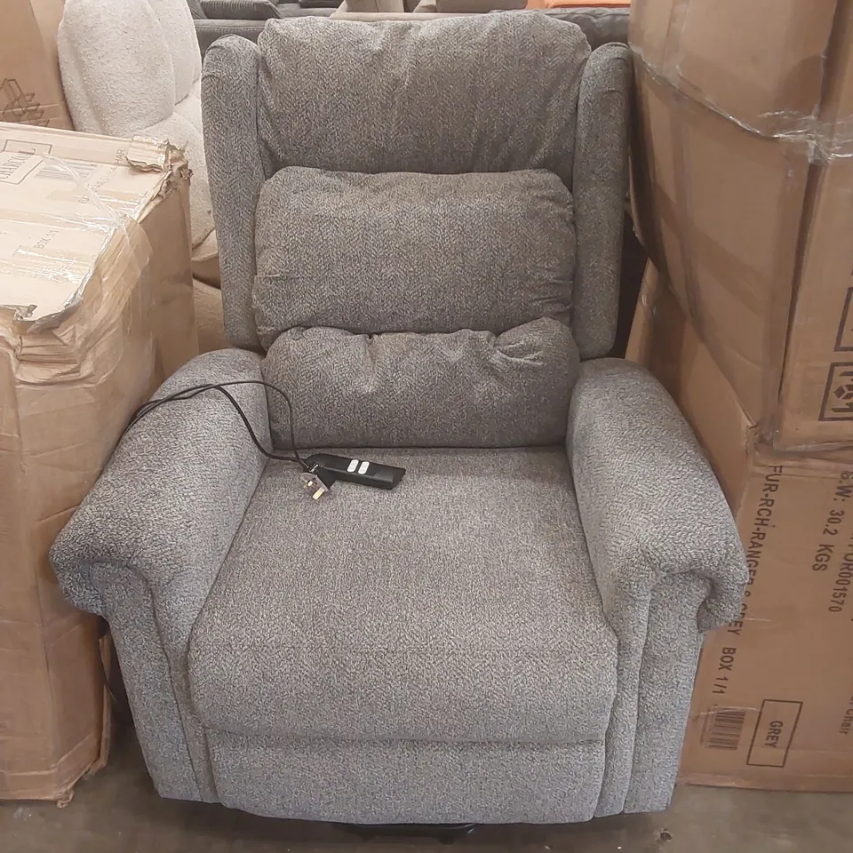 DESIGNER FABRIC UPHOLSTERED ELECTRIC RECLINING ARMCHAIR