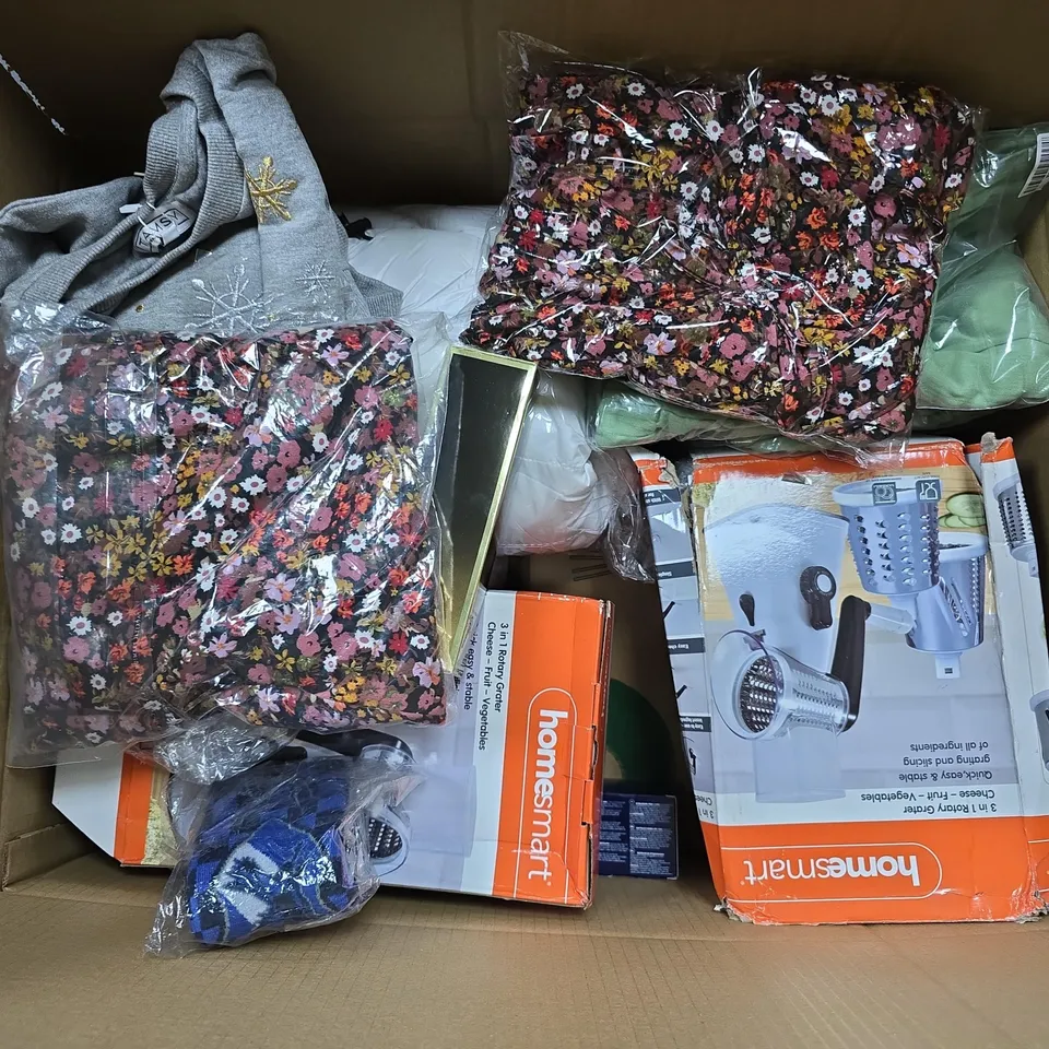 APPROXIMATELY 20 ASSORTED ITEMS TO INCLUDE HOMESMART 3IN1 ROTARY GREATER, MUDFLOWER CLOTHING, GLO24K FACIAL CLEANSER, ETC - COLLECTION ONLY