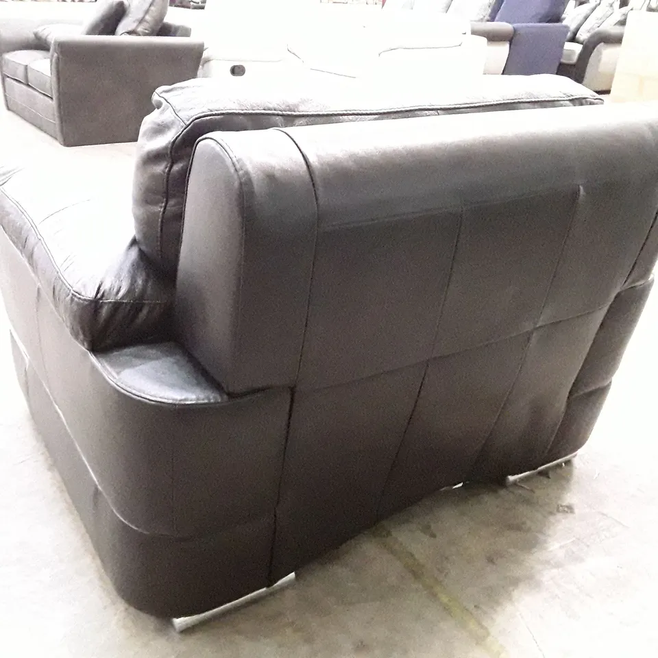 QUALITY DESIGNER ARMCHAIR - BLACK LEATHER