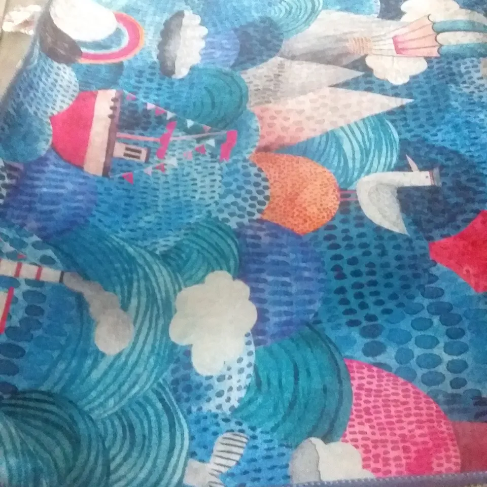 TELFORD SUPERIOR MACHINE WOVEN BLUE RUG 80X120CM