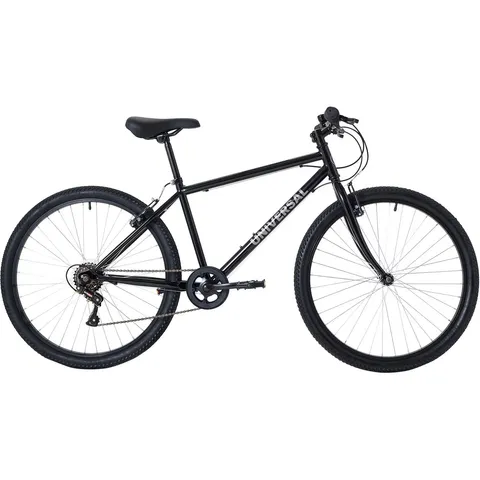 BOXED UNIVERSAL ADULTS BIKE, PROMO 26 HYBRID, 6 SPEED BIKE - BLACK (1 BOX)