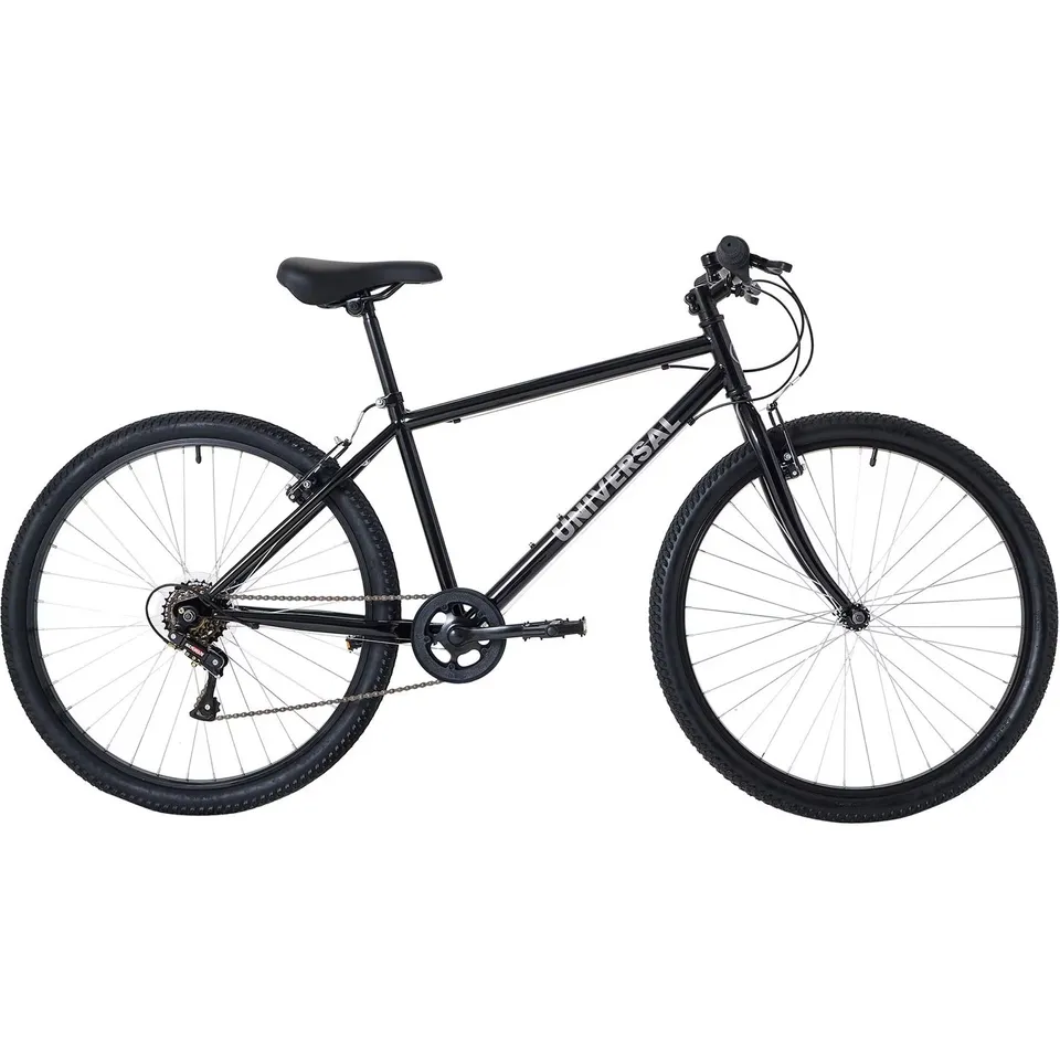 BOXED UNIVERSAL ADULTS BIKE, PROMO 26 HYBRID, 6 SPEED BIKE - BLACK (1 BOX)