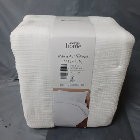 HOME MUSLIN DUVET SET IN WHITE - SUPER KING