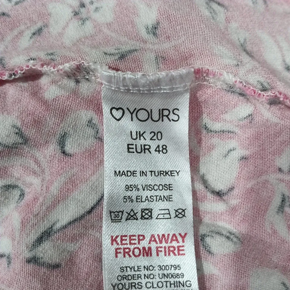 YOURS WOMEN'S PINK FLORAL DRESS – UK 20