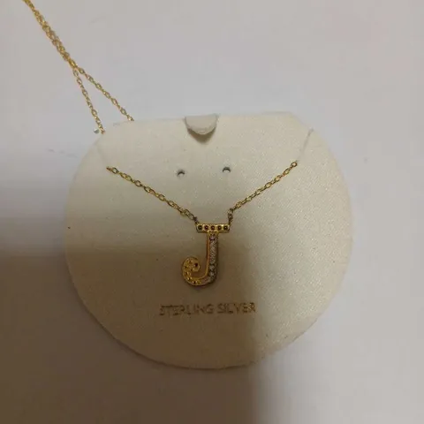 DIAMONIQUE 1.9CT TW INITIAL PENDANT  'J' IN BAUBLE STERLING SILVER 