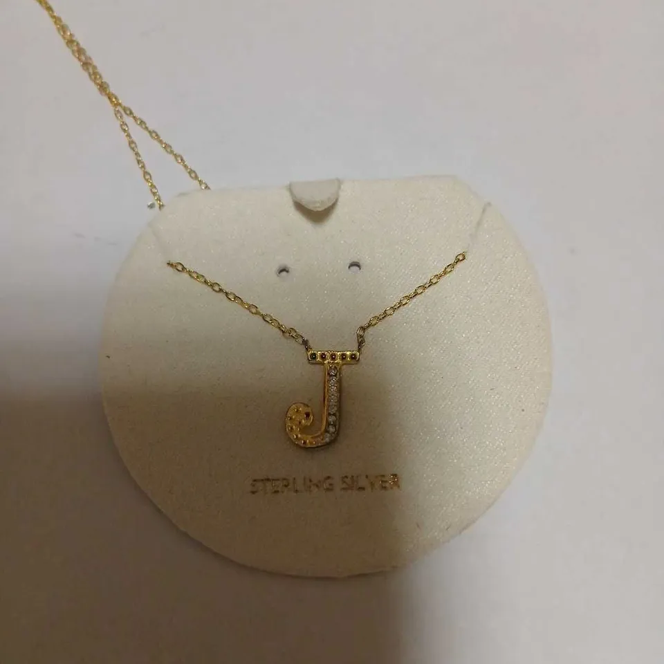 DIAMONIQUE 1.9CT TW INITIAL PENDANT  'J' IN BAUBLE STERLING SILVER 