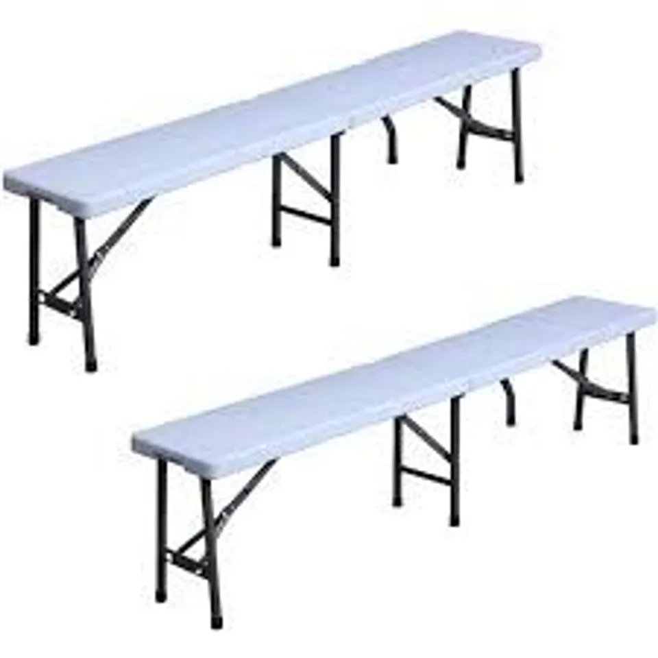 BOXED NEO 6FT PLASTIC FOLDING BENCH - WHITE