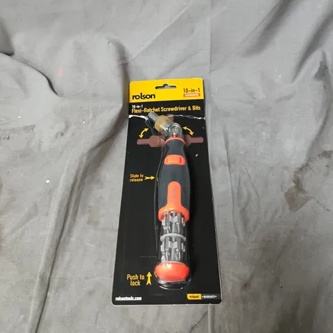 ROLSON 10-IN-1 FLEXI-RATCHET SCREWDRIVER & BITS – ORIGINAL PACKAGING