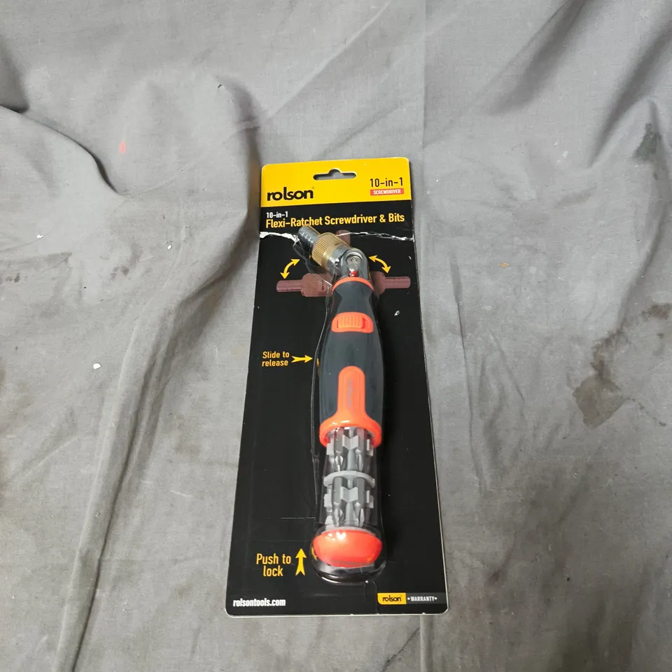 ROLSON 10-IN-1 FLEXI-RATCHET SCREWDRIVER & BITS – ORIGINAL PACKAGING