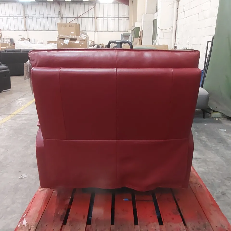 QUALITY DESIGNER RED LEATHER ELECTRIC RECLINER ARMCHAIR