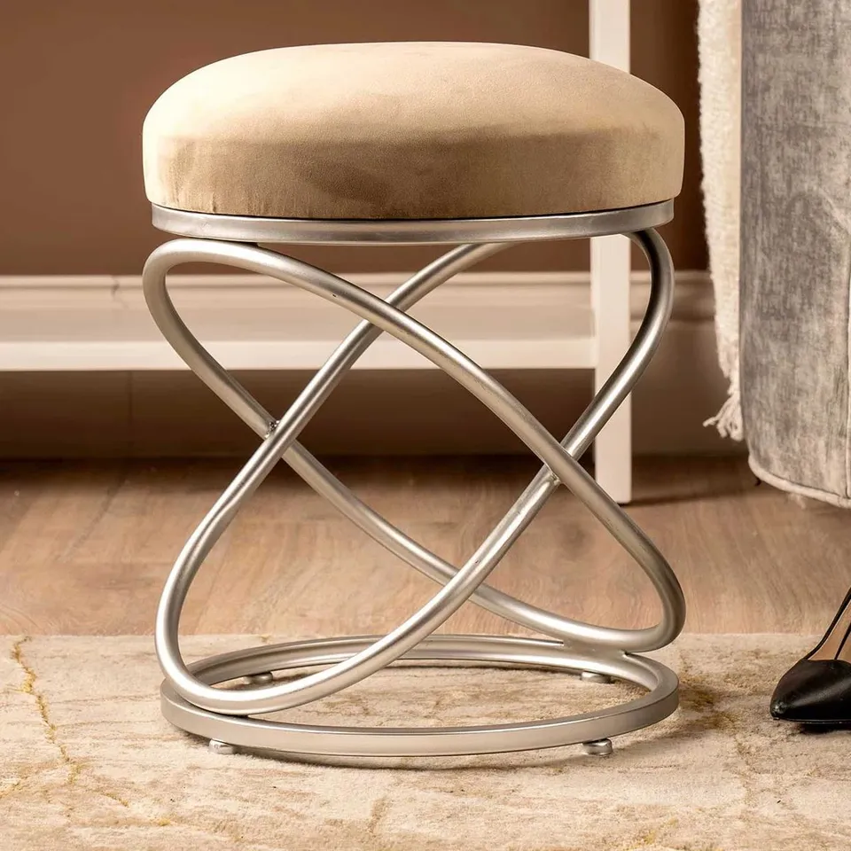 BOXED ADAKU IRON DRESSING TABLE STOOL