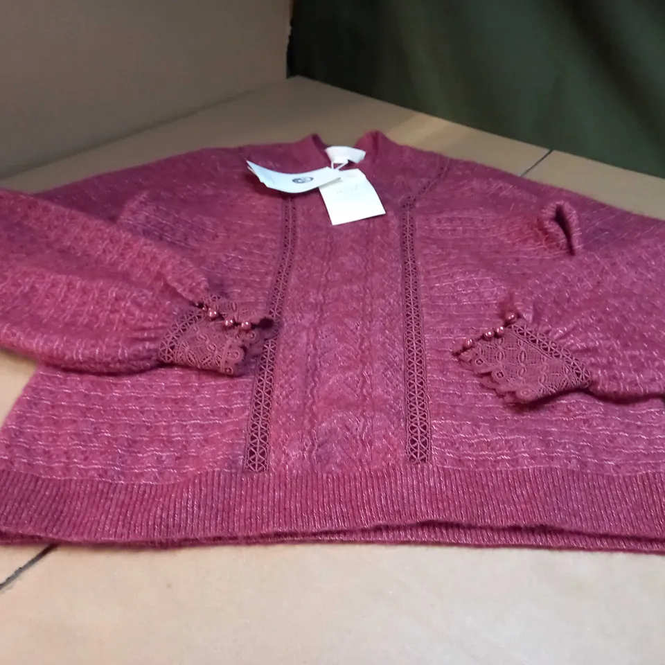 LA MAILLE SEZANE ROSE SOFT KNIT PULL OVER JUMPER - MEDIUM