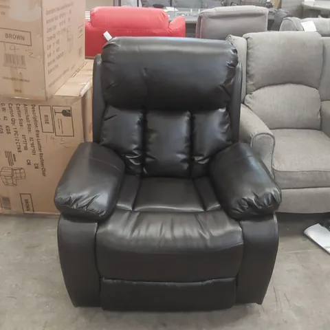 QUALITY DESIGNER FAUX LEATHER MANUAL RECLINER ARMCHAIR 