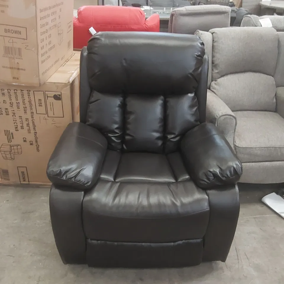 QUALITY DESIGNER FAUX LEATHER MANUAL RECLINER ARMCHAIR 